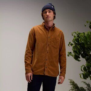 NWT Alpine Design Men's Cord Shirt, Medium, Brown Khaki, MSRP $58